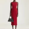 Rochie midi cu decupaje din crep cady