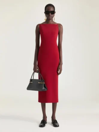 Rochie midi cu decupaje din crep cady