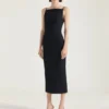 Rochie midi cu decupaje din crep cady