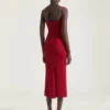 Rochie midi cu decupaje din crep cady