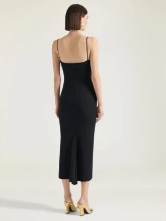 Rochie midi cu decupaje din crep cady