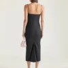 Rochie midi decupată din lână Rochie midi decupată din lână