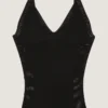Rochie midi din tricot ajurat