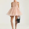 Rochie mini babydoll cu volane din nailon Rochie mini babydoll cu volane din nailon