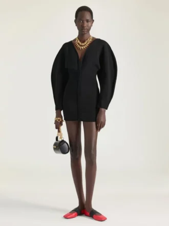 Balerine cu talpă pătrată din piele cu efect texturat