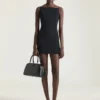 Rochie mini cu decupaje din crep cady Rochie mini cu decupaje din crep cady