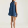 Rochie mini din denim albastru mediu