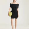 Rochie mini din lână cu umerii goi Rochie mini din lână cu umerii goi