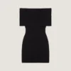 Rochie mini din lână cu umerii goi Rochie mini din lână cu umerii goi
