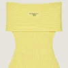 Rochie mini din lână cu umerii goi Rochie mini din lână cu umerii goi