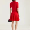 Rochie mini polo din tricot cu efect de a doua piele Rochie mini polo din tricot cu efect de a doua piele