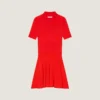 Rochie mini polo din tricot cu efect de a doua piele Rochie mini polo din tricot cu efect de a doua piele