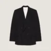 Sacou cu două rânduri de nasturi din lână twill Sacou cu două rânduri de nasturi din lână twill