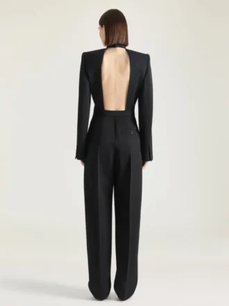 Salopetă cu spate decupat din lână