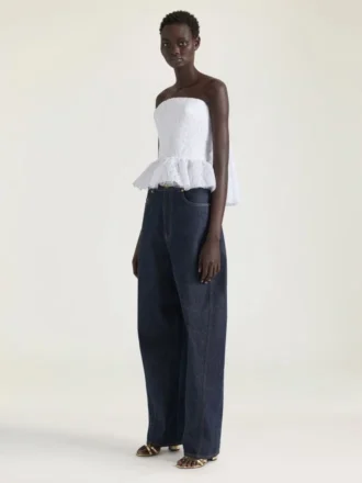 Top bustier cu capă din dantelă