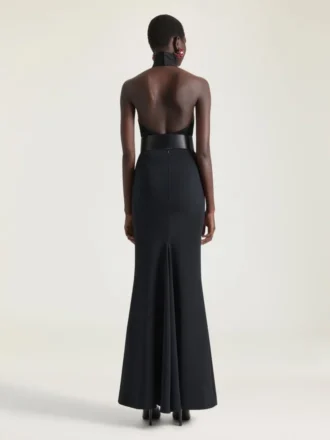 Top cu gât halter din viscoză cu cristale