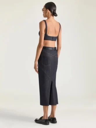 Top tip sutien din denim brut