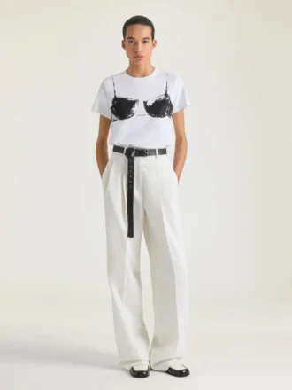 Tricou din bumbac cu imprimeu de sutien decupat