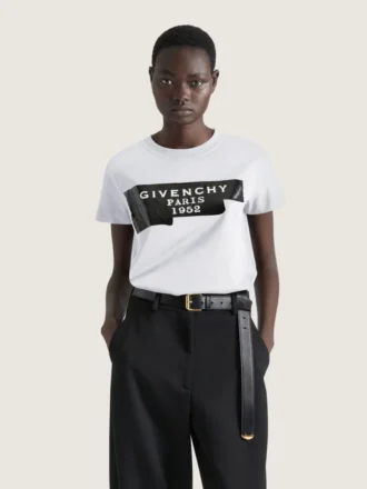 Tricou din bumbac cu imprimeu GIVENCHY Tape