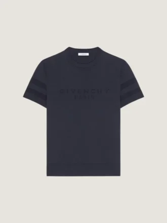 Tricou din tricot de bumbac cu jacquard Givenchy Paris