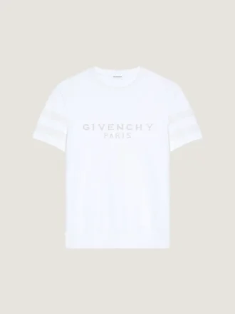 Tricou din tricot de bumbac cu jacquard Givenchy Paris
