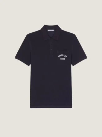 Tricou polo din bumbac piqué cu broderie Givenchy Paris