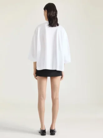 Tricou tip cocon din bumbac cu imprimeu de arhivă