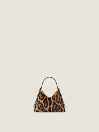 Voyou Bag din piele cu efect de ponei, cu model de leopard
