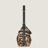 Voyou Bag medie din piele cu efect de ponei, cu model de leopard