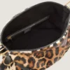 Voyou Bag medie din piele cu efect de ponei, cu model de leopard