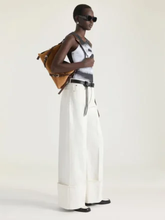 Voyou Bag medie din piele de vițel și piele