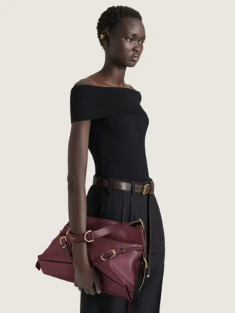 Voyou Bag medie din piele lucioasă