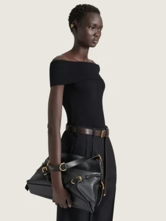 Voyou Bag medie din piele lucioasă