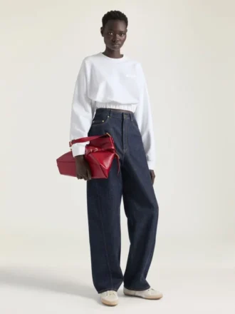 Voyou Bag medie din piele lucioasă